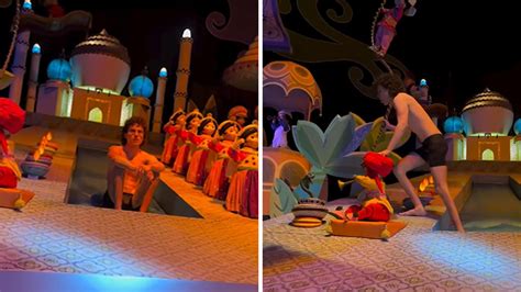 A Disneyland guest has been arrested after stripping his clothes and wandering naked through the It's a Small World ride.